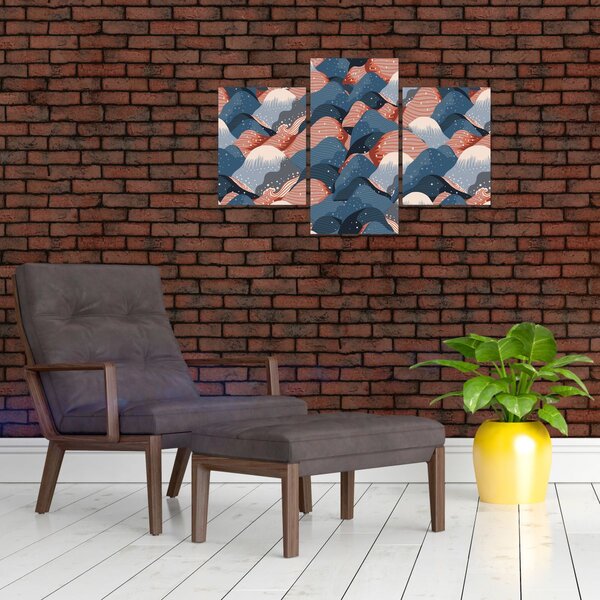 Slika - Valovi in ​​hribi (90x60 cm)