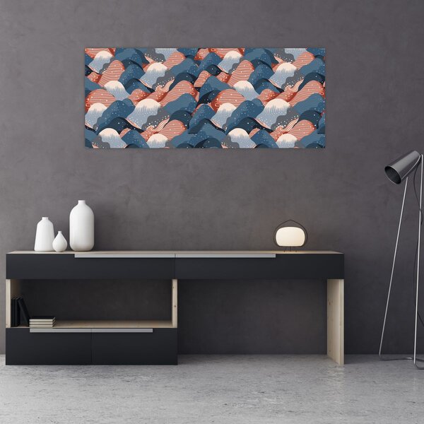 Slika - Valovi in ​​hribi (120x50 cm)
