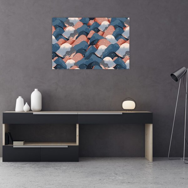 Slika - Valovi in ​​hribi (90x60 cm)