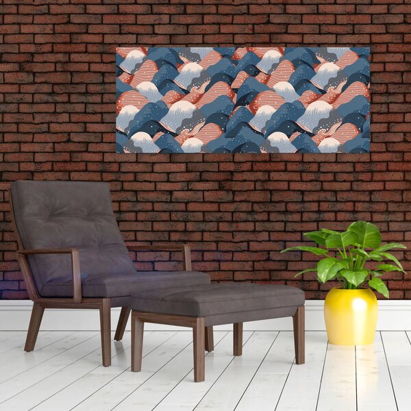 Slika - Valovi in ​​hribi (120x50 cm)