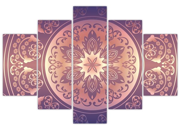 Slika - Mandala na vijoličnem prelivu (150x105 cm)