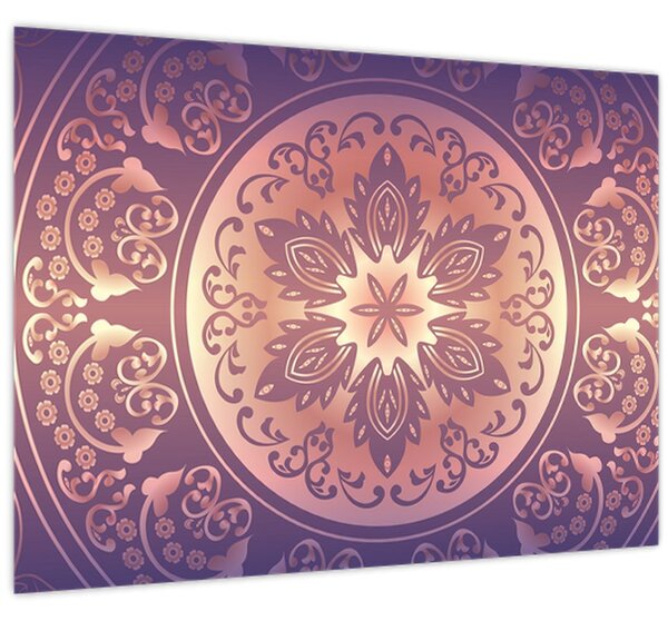 Slika - Mandala na vijoličnem prelivu (70x50 cm)