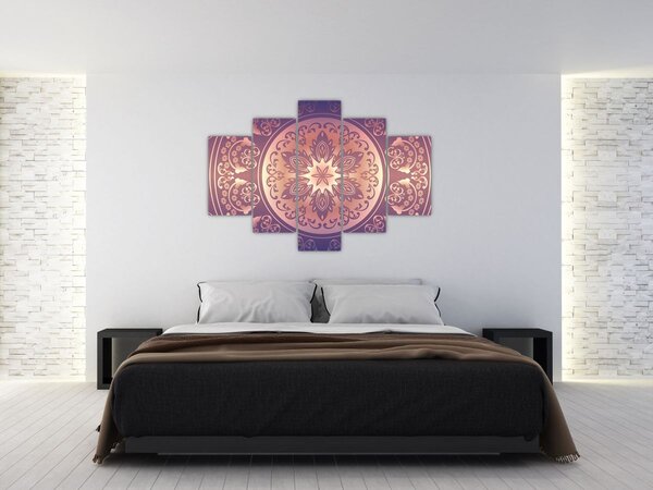 Slika - Mandala na vijoličnem prelivu (150x105 cm)