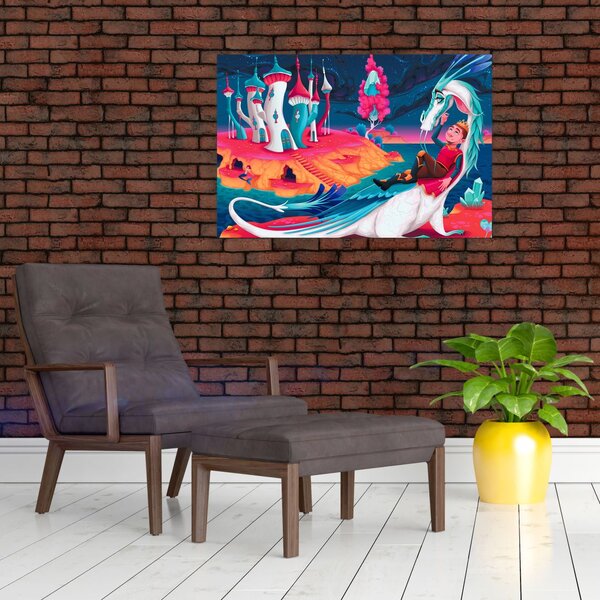 Slika - Princ in zmajeva princesa (90x60 cm)
