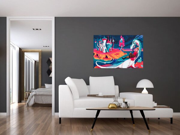 Slika - Princ in zmajeva princesa (90x60 cm)