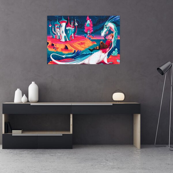 Slika - Princ in zmajeva princesa (90x60 cm)