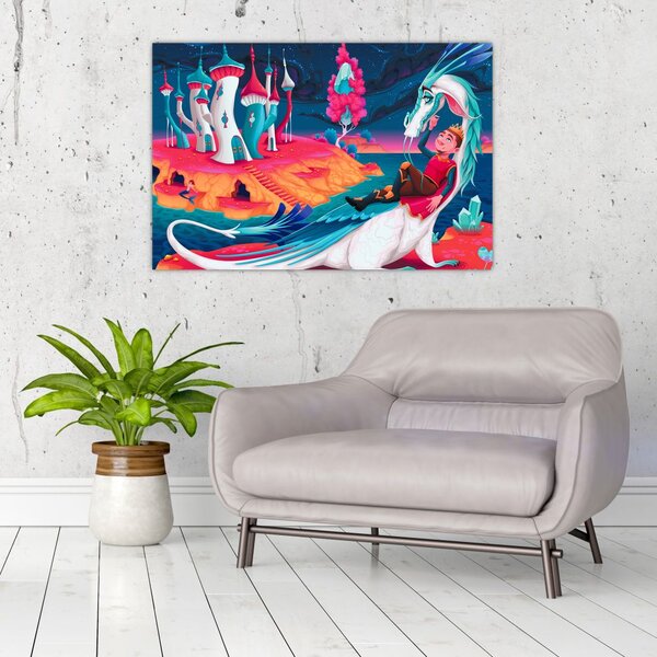 Slika - Princ in zmajeva princesa (90x60 cm)