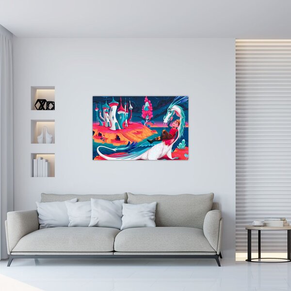 Slika - Princ in zmajeva princesa (90x60 cm)