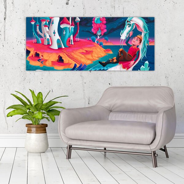 Slika - Princ in zmajeva princesa (120x50 cm)