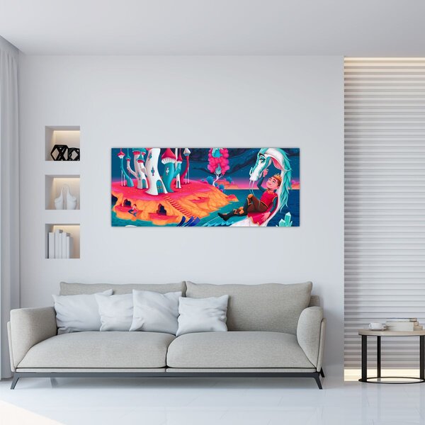 Slika - Princ in zmajeva princesa (120x50 cm)