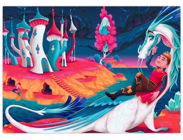 Slika - Princ in zmajeva princesa (70x50 cm)