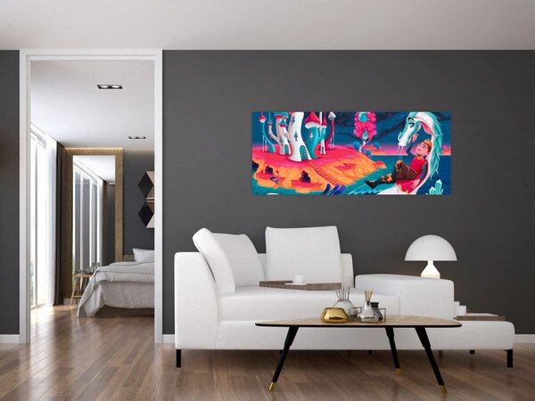 Slika - Princ in zmajeva princesa (120x50 cm)