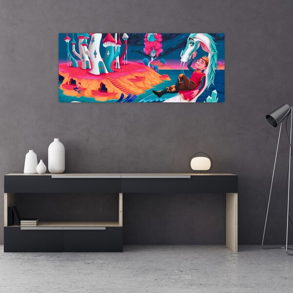 Slika - Princ in zmajeva princesa (120x50 cm)