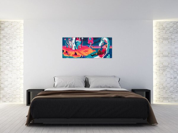 Slika - Princ in zmajeva princesa (120x50 cm)