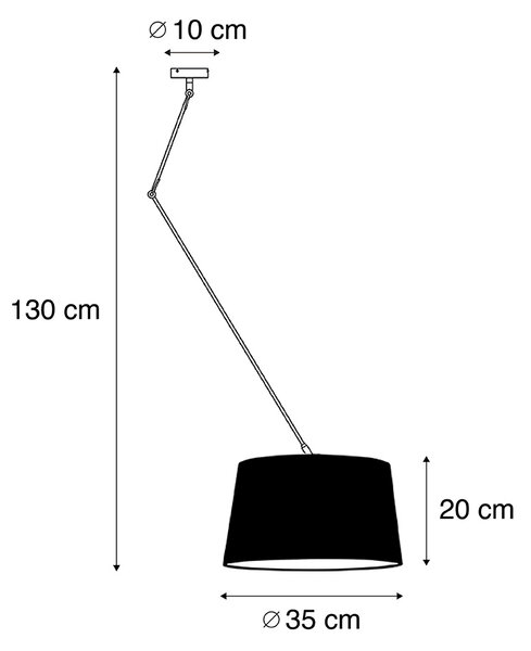 Čelična viseća svjetiljka s platnenom sjenilom u boji taupe 35 cm - Blitz