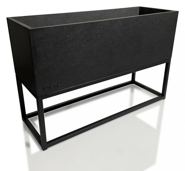Crna metalna žardinjera LOFT FIORINO 62X22X40 cm