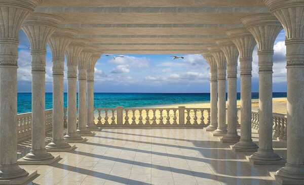 Foto tapeta - Plaža more pijesak krajolik (152,5x104 cm)
