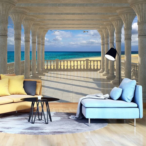Foto tapeta - Plaža more pijesak krajolik (152,5x104 cm)