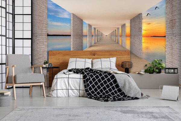 Foto tapeta - Tunel s pogledom na jezero (152,5x104 cm)