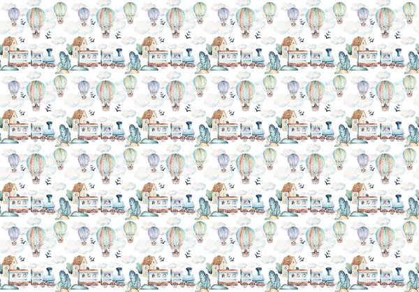 Foto tapeta - Choo-choo i baloni (152,5x104 cm)