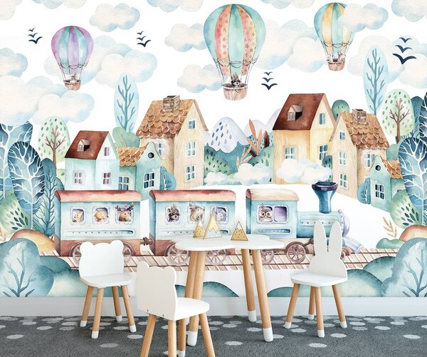 Foto tapeta - Choo-choo i baloni (152,5x104 cm)