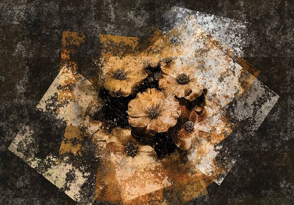 Foto tapeta - Zlatno cvijeće - zid (152,5x104 cm)