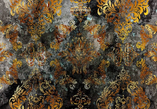 Foto tapeta - Zlatno smeđi motiv - beton (152,5x104 cm)