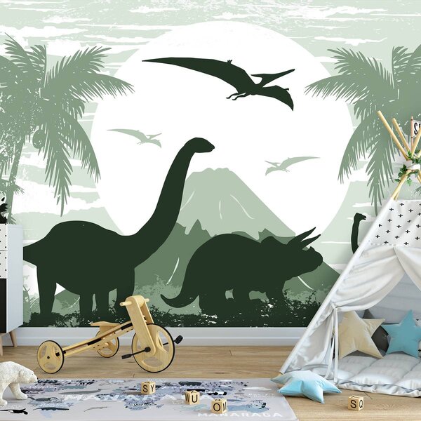 Foto tapeta - Zeleni dinosauri (152,5x104 cm)
