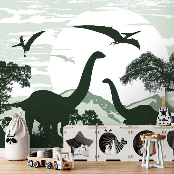 Foto tapeta - Zeleni dinosauri 2 (152,5x104 cm)