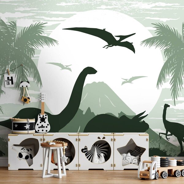 Foto tapeta - Zeleni dinosauri (152,5x104 cm)