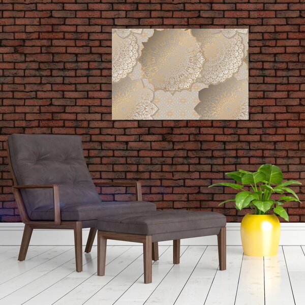 Slika - Mandale v zlatih tonih (90x60 cm)