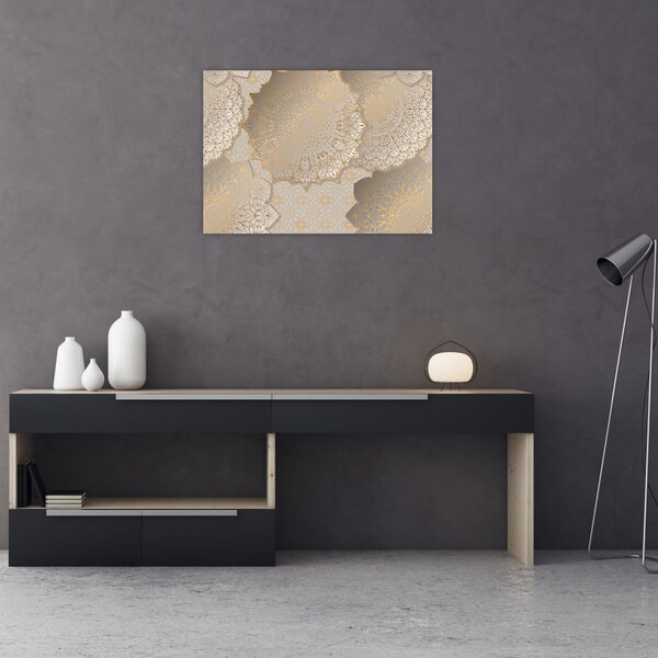 Slika - Mandale v zlatih tonih (70x50 cm)
