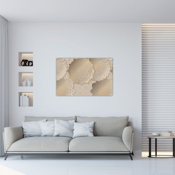 Slika - Mandale v zlatih tonih (90x60 cm)