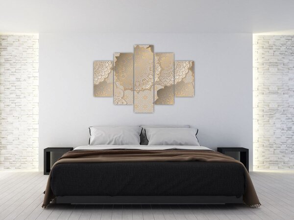 Slika - Mandale v zlatih tonih (150x105 cm)