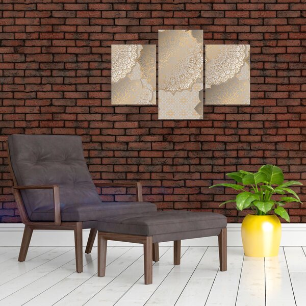 Slika - Mandale v zlatih tonih (90x60 cm)