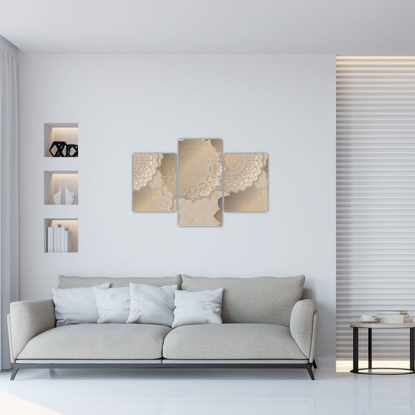 Slika - Mandale v zlatih tonih (90x60 cm)
