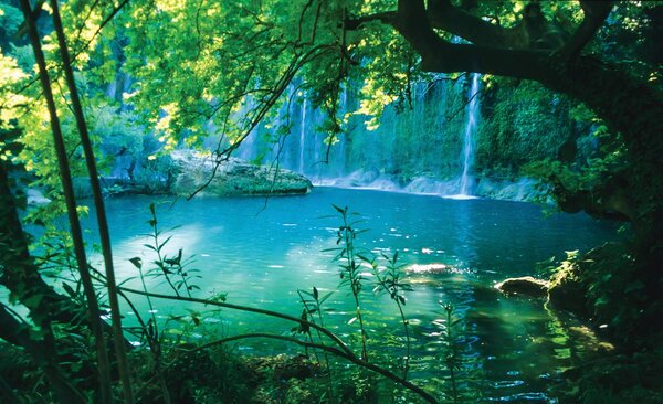 Foto tapeta - Tajanstveno tirkizno jezero (152,5x104 cm)