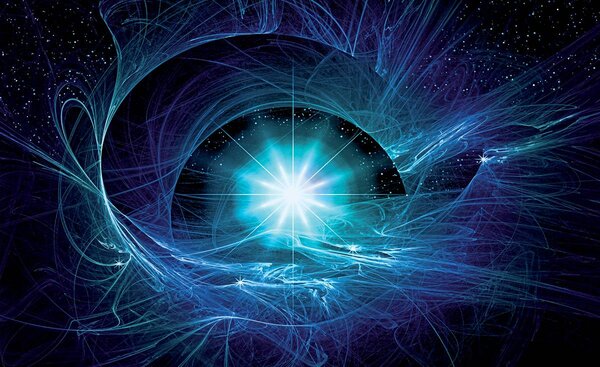 Foto tapeta - Plava apstraktna Supernova (152,5x104 cm)
