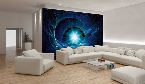 Foto tapeta - Plava apstraktna Supernova (152,5x104 cm)
