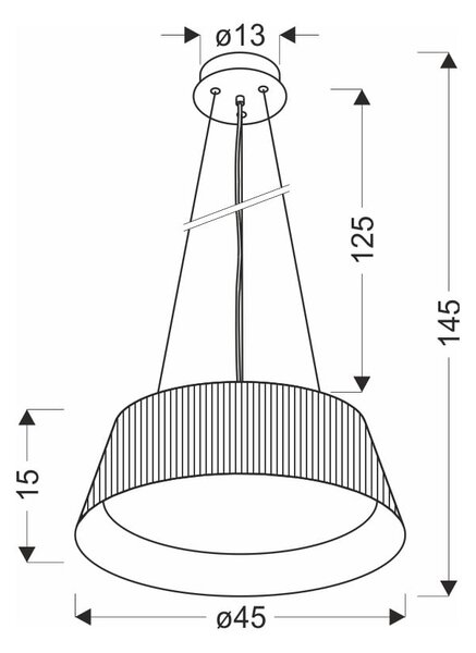 Bijela/u prirodnoj boji LED viseća svjetiljka s metalnim sjenilom ø 45 cm Umbria – Candellux Lighting