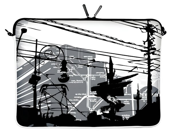 Navlaka za notebook 10.2" CITY LIFE, crno-bijela