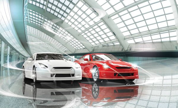 Foto tapeta - Luksuzni autosalon (152,5x104 cm)