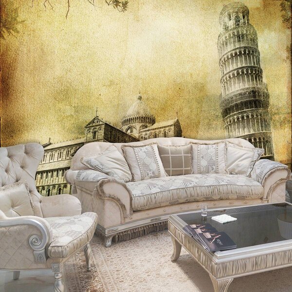 Foto tapeta - Vintage Art Pisa City Urban (152,5x104 cm)