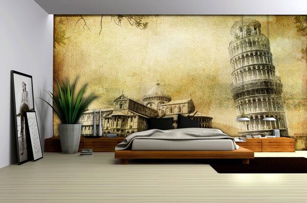 Foto tapeta - Vintage Art Pisa City Urban (152,5x104 cm)