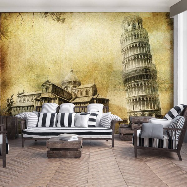 Foto tapeta - Vintage Art Pisa City Urban (152,5x104 cm)