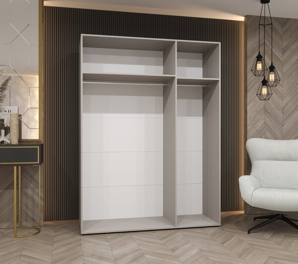 Ormar za garderobu 150 cm Parna 1 (bijela + crna)