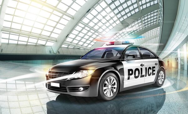 Foto tapeta - Policijski auto (152,5x104 cm)