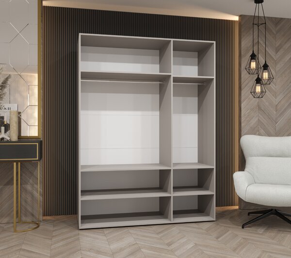 Ormar za garderobu 150 cm Parna 1 (bijela + crna)