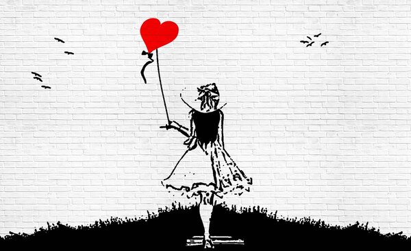 Foto tapeta - Djevojka s balonom Banksy (152,5x104 cm)