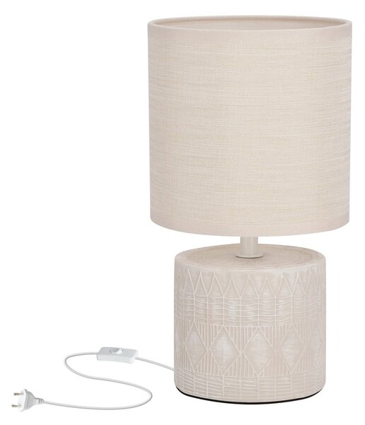 Bež stolna lampa s tekstilnim sjenilom (visina 26 cm) Dina – Candellux Lighting